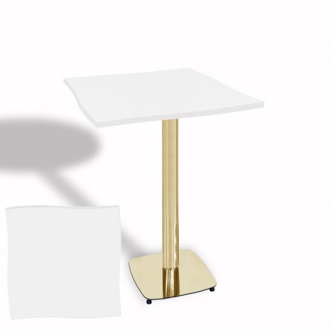 Dalgalı Kare Bistro Wermodin Masa 67x67 cm Tokyo Serisi (Gold)