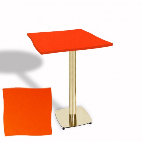 Dalgalı Kare Bistro Wermodin Masa 67x67 cm Tokyo Serisi (Gold)
