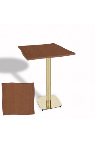 Dalgalı Kare Bistro Wermodin Masa 67x67 cm Tokyo Serisi (Gold)