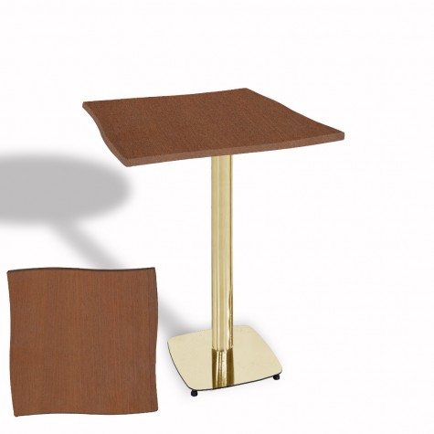 Dalgalı Kare Bistro Wermodin Masa 67x67 cm Tokyo Serisi (Gold)