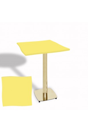 Dalgalı Kare Bistro Wermodin Masa 67x67 cm Tokyo Serisi (Gold)