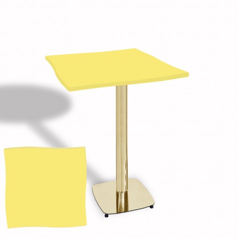 Dalgalı Kare Bistro Wermodin Masa 67x67 cm Tokyo Serisi (Gold)