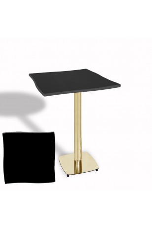 Dalgalı Kare Bistro Wermodin Masa 67x67 cm Tokyo Serisi (Gold)