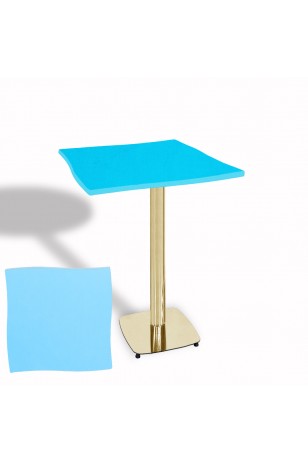 Dalgalı Kare Bistro Wermodin Masa 67x67 cm Tokyo Serisi (Gold)
