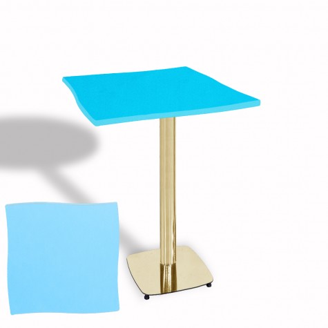 Dalgalı Kare Bistro Wermodin Masa 67x67 cm Tokyo Serisi (Gold)