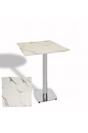 Dalgalı Kare Bistro Wermodin Masa 67x67 cm Tokyo Serisi (Kromnikel)