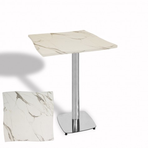 Dalgalı Kare Bistro Wermodin Masa 67x67 cm Tokyo Serisi (Kromnikel)