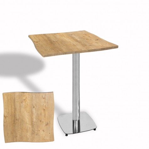 Dalgalı Kare Bistro Wermodin Masa 67x67 cm Tokyo Serisi (Kromnikel)