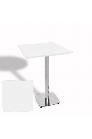 Dalgalı Kare Bistro Wermodin Masa 67x67 cm Tokyo Serisi (Kromnikel)