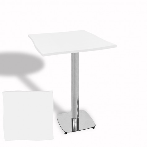 Dalgalı Kare Bistro Wermodin Masa 67x67 cm Tokyo Serisi (Kromnikel)