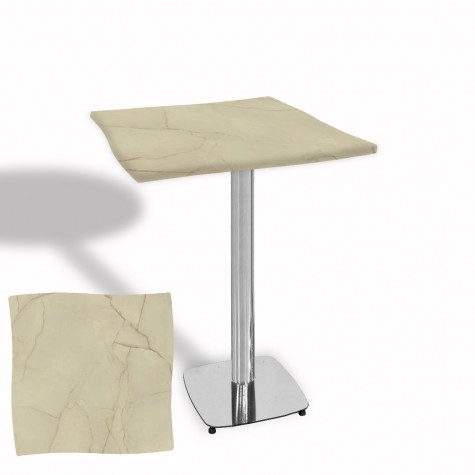 Dalgalı Kare Bistro Wermodin Masa 67x67 cm Tokyo Serisi (Kromnikel)