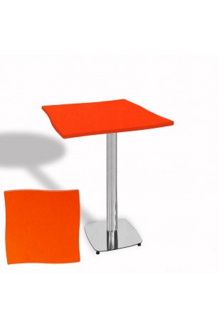 Dalgalı Kare Bistro Wermodin Masa 67x67 cm Tokyo Serisi (Kromnikel)