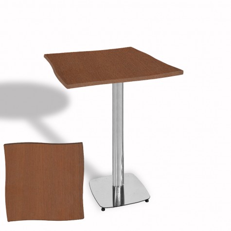 Dalgalı Kare Bistro Wermodin Masa 67x67 cm Tokyo Serisi (Kromnikel)