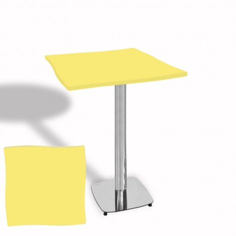 Dalgalı Kare Bistro Wermodin Masa 67x67 cm Tokyo Serisi (Kromnikel)