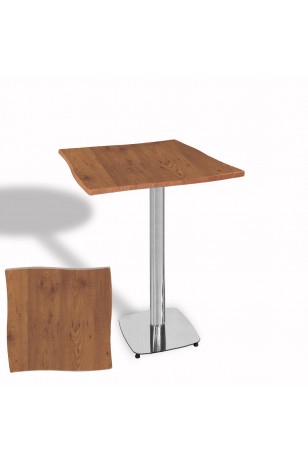 Dalgalı Kare Bistro Wermodin Masa 67x67 cm Tokyo Serisi (Kromnikel)