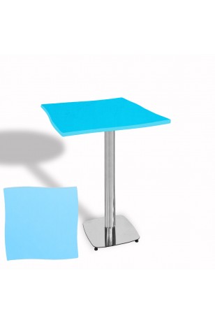 Dalgalı Kare Bistro Wermodin Masa 67x67 cm Tokyo Serisi (Kromnikel)