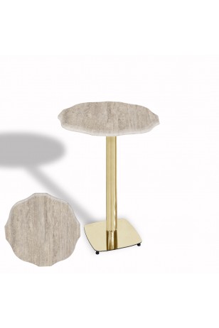 Papatya Bistro Wermodin Masa Yuvarlak 67 cm (Gold)