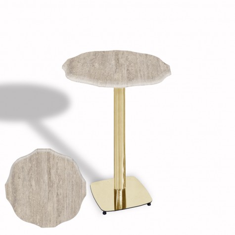 Papatya Bistro Wermodin Masa Yuvarlak 67 cm (Gold)