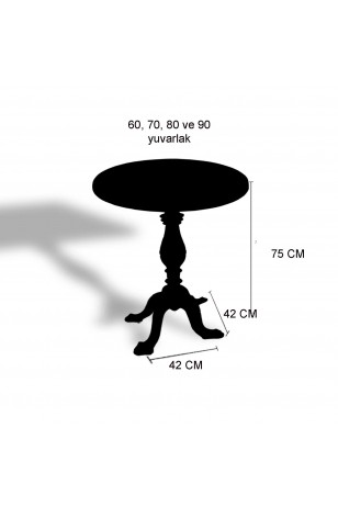 Çipa 1001 Döküm Ayak Yuvarlak Masa Çap 80cm - (Werzalit, Wermodin ve Allzalit Tabla)
