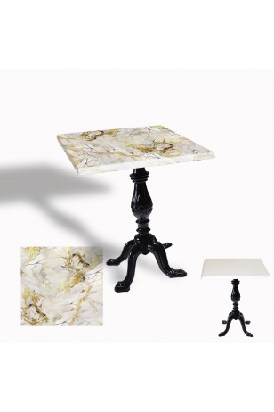 Çipa 1001 Döküm Ayak Kare Masa 80x80 cm - (Werzalit, Wermodin ve Allzalit Tabla)