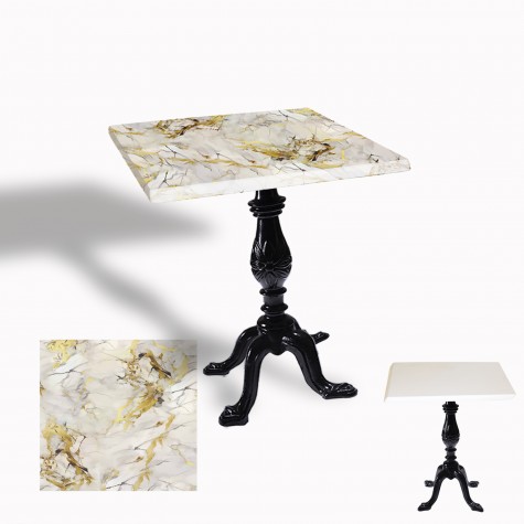 Çipa 1001 Döküm Ayak Kare Masa 80x80 cm - (Werzalit, Wermodin ve Allzalit Tabla)
