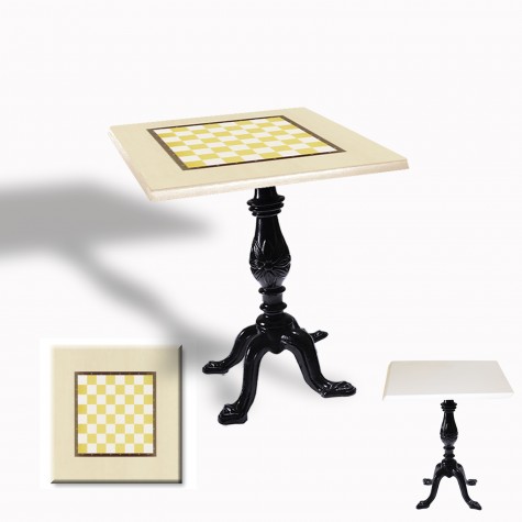 Çipa 1001 Döküm Ayak Kare Masa 80X80 cm - (Werzalit, Wermodin ve Allzalit Tabla)