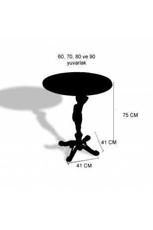 Çipa 1003 Döküm Ayak Yuvarlak Masa Çap 80cm - (Werzalit, Wermodin ve Allzalit Tabla)