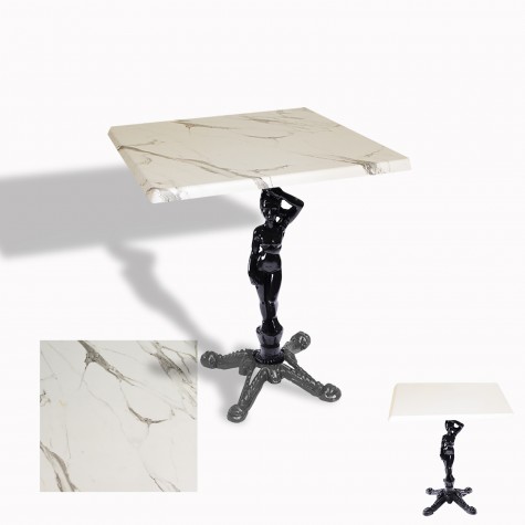 Çipa 1003 Döküm Ayak Kare Masa 70X70 cm - (Werzalit, Wermodin ve Allzalit Tabla)