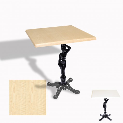 Çipa 1003 Döküm Ayak Kare Masa 70X70 cm - (Werzalit, Wermodin ve Allzalit Tabla)