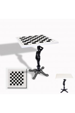 Çipa 1003 Döküm Ayak Kare Masa 70X70 cm - (Werzalit, Wermodin ve Allzalit Tabla)