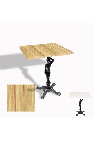 Çipa 1003 Döküm Ayak Kare Masa 70X70 cm - (Werzalit, Wermodin ve Allzalit Tabla)