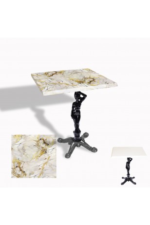 Çipa 1003 Döküm Ayak Kare Masa 60X60 cm - (Werzalit, Wermodin ve Allzalit Tabla)