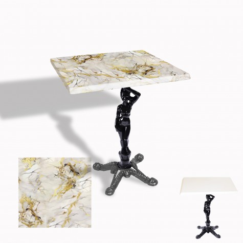 Çipa 1003 Döküm Ayak Kare Masa 60X60 cm - (Werzalit, Wermodin ve Allzalit Tabla)