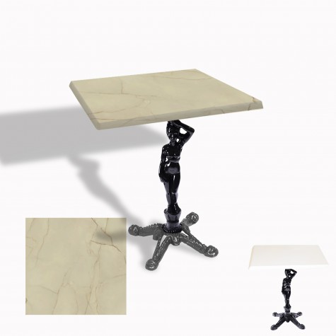 Çipa 1003 Döküm Ayak Kare Masa 70X70 cm - (Werzalit, Wermodin ve Allzalit Tabla)