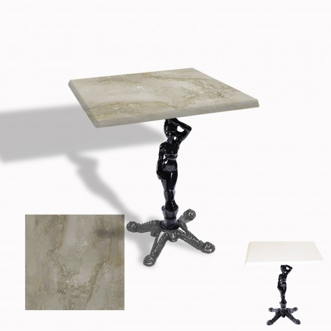 Çipa 1003 Döküm Ayak Kare Masa 80X80 cm - (Werzalit, Wermodin ve Allzalit Tabla)