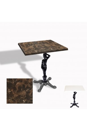 Çipa 1003 Döküm Ayak Kare Masa 80X80 cm - (Werzalit, Wermodin ve Allzalit Tabla)