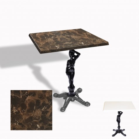 Çipa 1003 Döküm Ayak Kare Masa 80X80 cm - (Werzalit, Wermodin ve Allzalit Tabla)