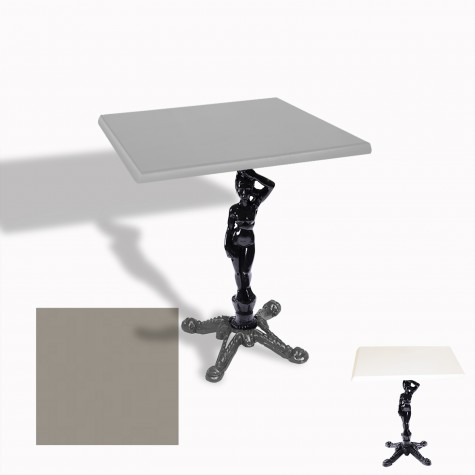 Çipa 1003 Döküm Ayak Kare Masa 80X80 cm - (Werzalit, Wermodin ve Allzalit Tabla)