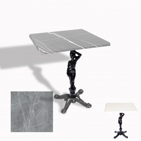 Çipa 1003 Döküm Ayak Kare Masa 80X80 cm - (Werzalit, Wermodin ve Allzalit Tabla)