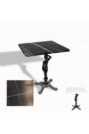 Çipa 1003 Döküm Ayak Kare Masa 80X80 cm - (Werzalit, Wermodin ve Allzalit Tabla)
