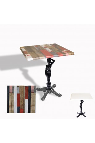 Çipa 1003 Döküm Ayak Kare Masa 80X80 cm - (Werzalit, Wermodin ve Allzalit Tabla)