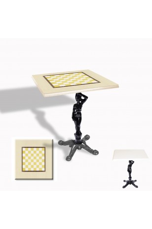 Çipa 1003 Döküm Ayak Kare Masa 60X60 cm - (Werzalit, Wermodin ve Allzalit Tabla)