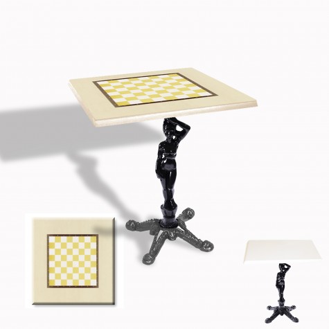 Çipa 1003 Döküm Ayak Kare Masa 60X60 cm - (Werzalit, Wermodin ve Allzalit Tabla)