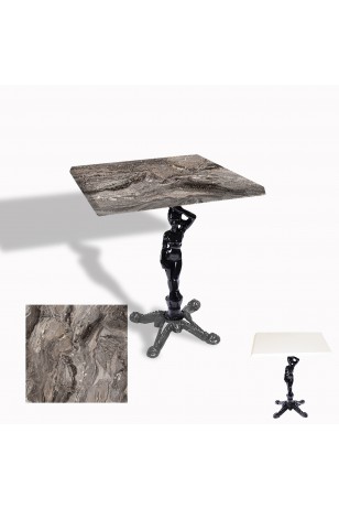 Çipa 1003 Döküm Ayak Kare Masa 60X60 cm - (Werzalit, Wermodin ve Allzalit Tabla)