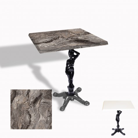 Çipa 1003 Döküm Ayak Kare Masa 60X60 cm - (Werzalit, Wermodin ve Allzalit Tabla)