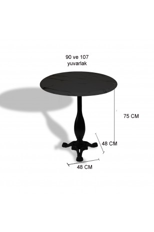 Çipa 2015 Döküm Ayak Yuvarlak Masa Çap 107cm - (Werzalit, Wermodin ve Allzalit Tabla)