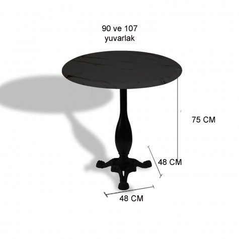 Çipa 2015 Döküm Ayak Yuvarlak Masa Çap 107cm - (Werzalit, Wermodin ve Allzalit Tabla)