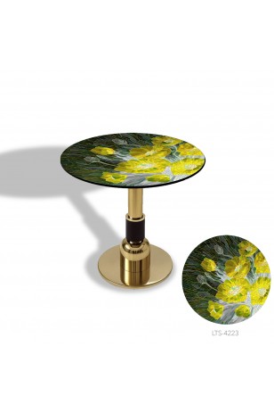 Gold Yuvarlak Masa  Çap 80cm - (CDF Tabla)