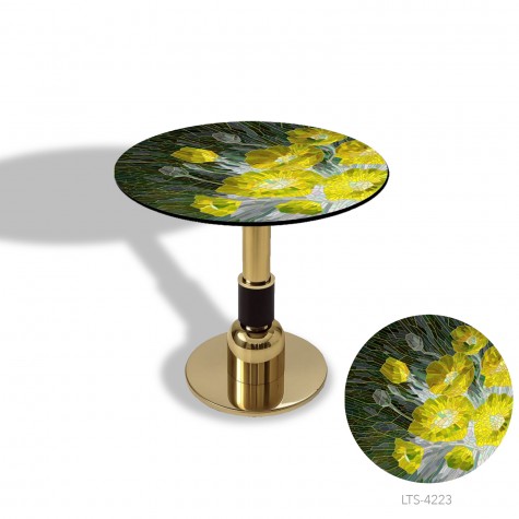 Gold Yuvarlak Masa  Çap 80cm - (CDF Tabla)