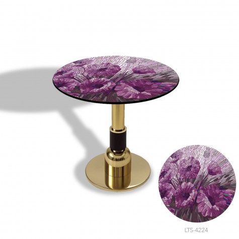 Gold Yuvarlak Masa  Çap 80cm - (CDF Tabla)